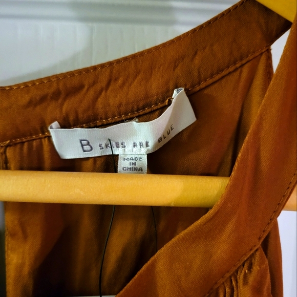 Silk rich brown tiered top - Picture 1 of 2